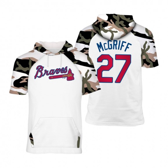 Atlanta Braves Fred McGriff White Camo Raglan Hoodie T-Shirt 2021 Memorial Day