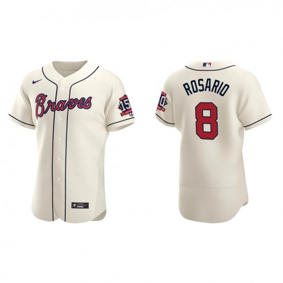 Eddie Rosario Cream 2021 World Series 150th Anniversary Jersey