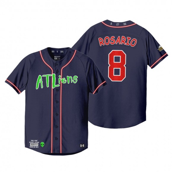 Atlanta Braves Eddie Rosario Navy 25th Anniversary Outkast Atliens Jersey