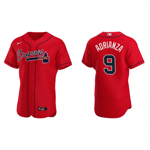 Ehire Adrianza Braves Red Authentic Alternate Jersey