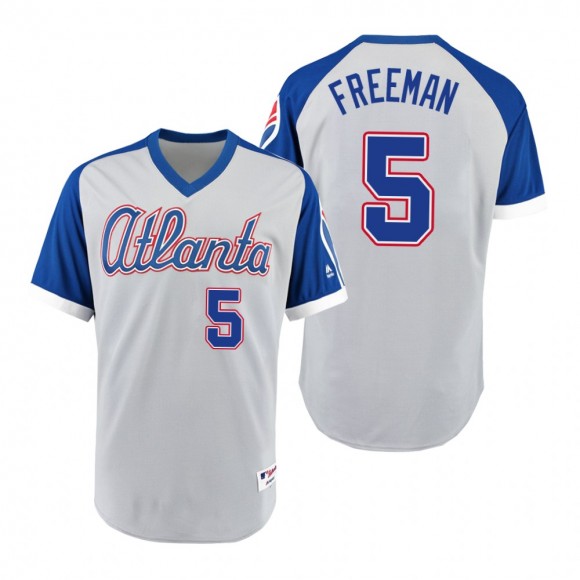 Braves Freddie Freeman Gray Royal 1979 Turn Back the Clock Authentic Jersey