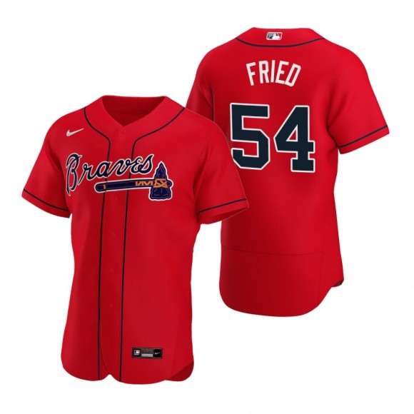 Men's Atlanta Braves Max Fried Nike Red Authentic 2020 Alternate Jersey