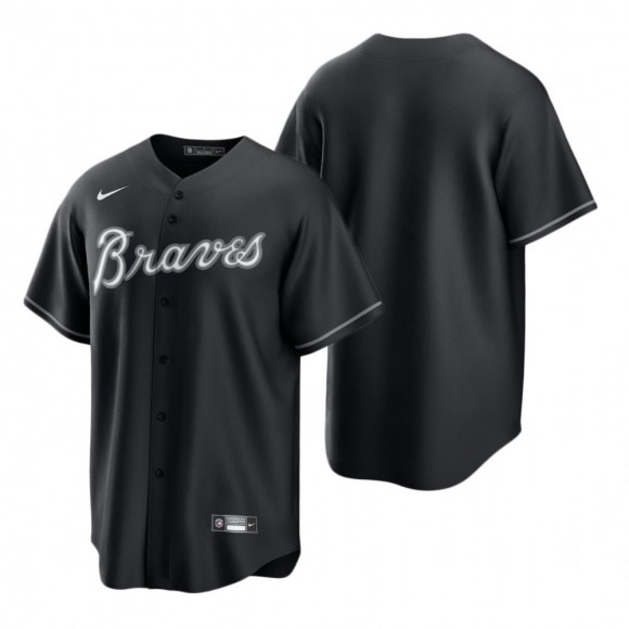 Atlanta Braves Nike Black White Replica Team Jersey