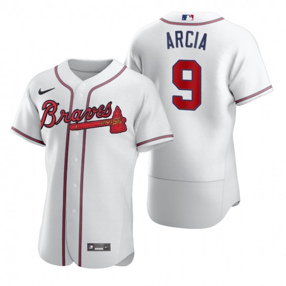 Men's Atlanta Braves Orlando Arcia Nike White Authentic Home Jersey