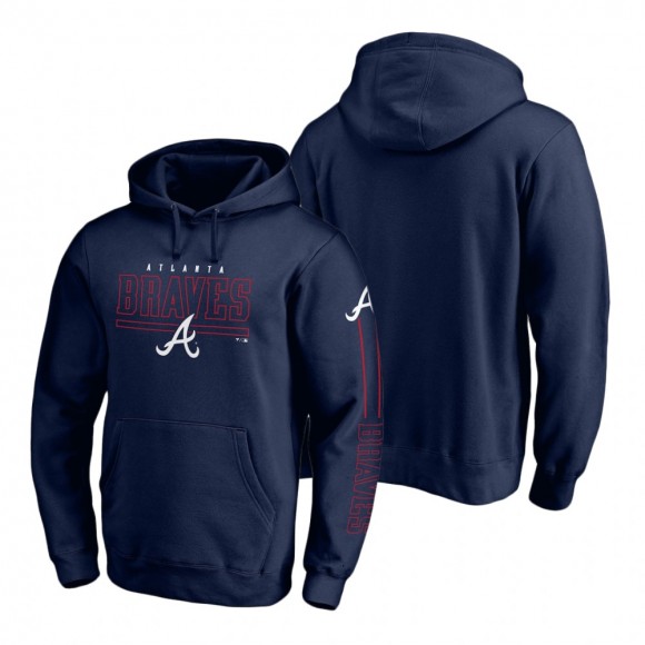 Atlanta Braves Navy Team Front Line Pullover Hoodie