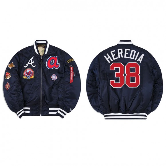 Men's Atlanta Braves Guillermo Heredia Navy Alpha Industries Jacket