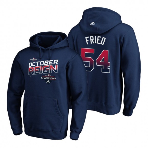 Atlanta Braves Max Fried Navy 2019 NL East Division Champions Locker Room Pullover Hoodie