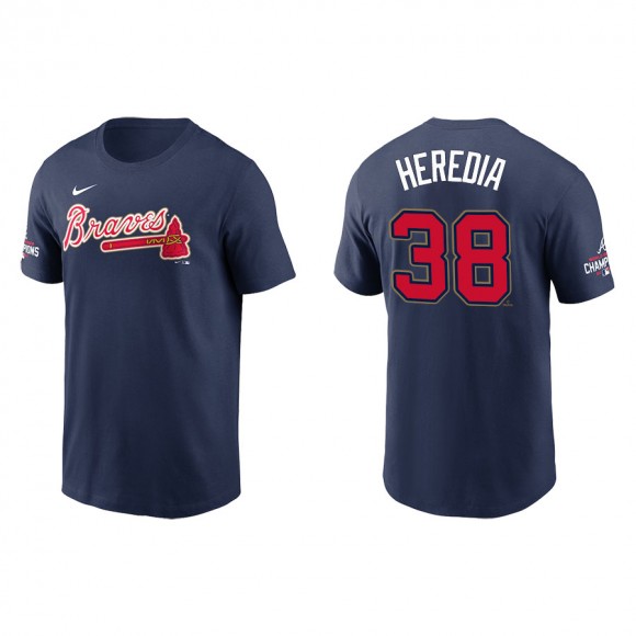 Men's Atlanta Braves Guillermo Heredia Navy 2022 Gold Program T-Shirt