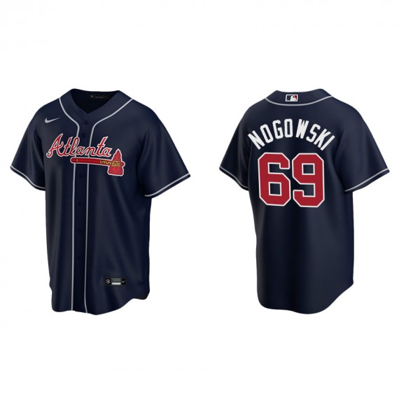 Men's Atlanta Braves John Nogowski Navy Replica Alternate Jersey