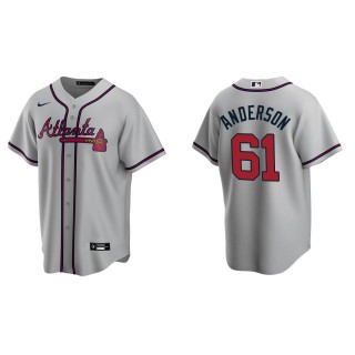 Men's Atlanta Braves Nick Anderson Gray Replica Road Jersey