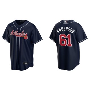 Men's Atlanta Braves Nick Anderson Navy Replica Alternate Jersey