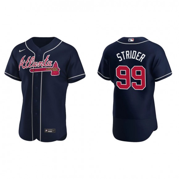 Men's Atlanta Braves Spencer Strider Navy Authentic Alternate Jersey