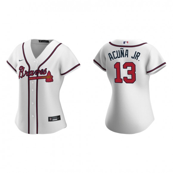 Ronald Acuna Jr. Women's Atlanta Braves White Replica Jersey