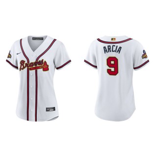 Women's Atlanta Braves Orlando Arcia White 2022 Gold Program Replica Jersey